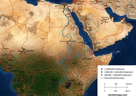 World Map with Nile River